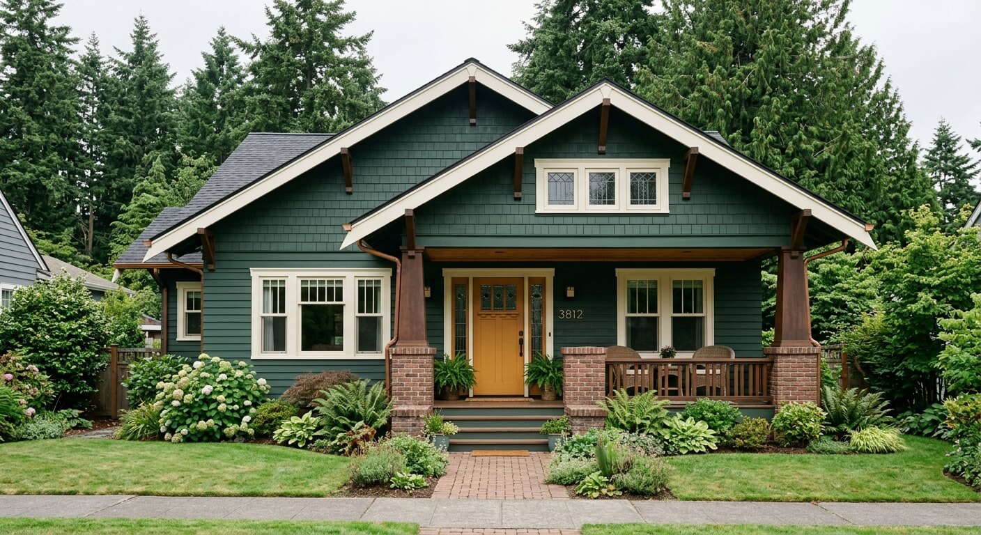 Final coat on a Craftsman with yellow door